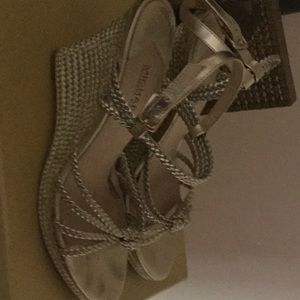 Michael kors gold platform sandals size 8.